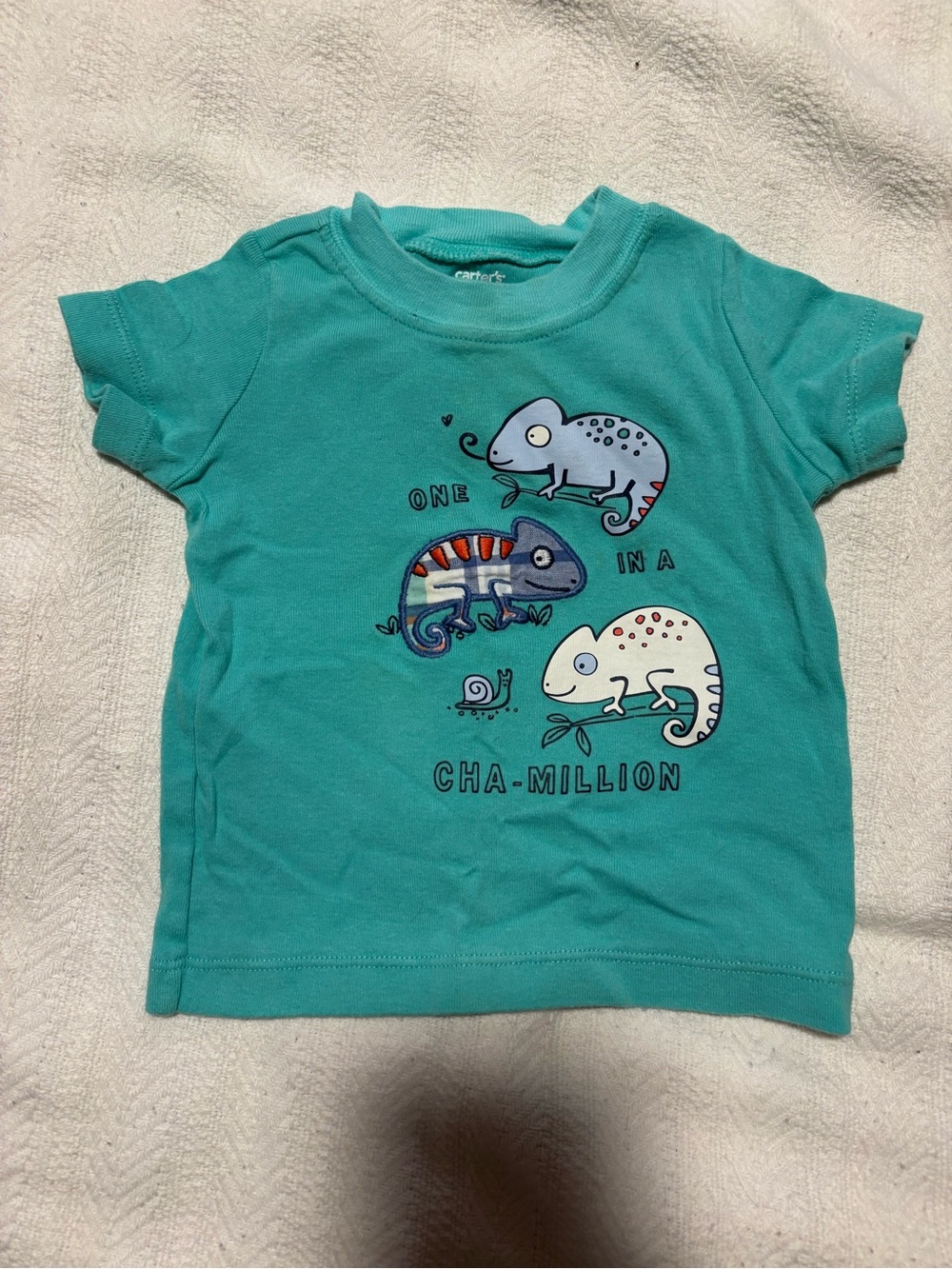Carter's Teal Short-Sleeve Chameleon Graphic Tee